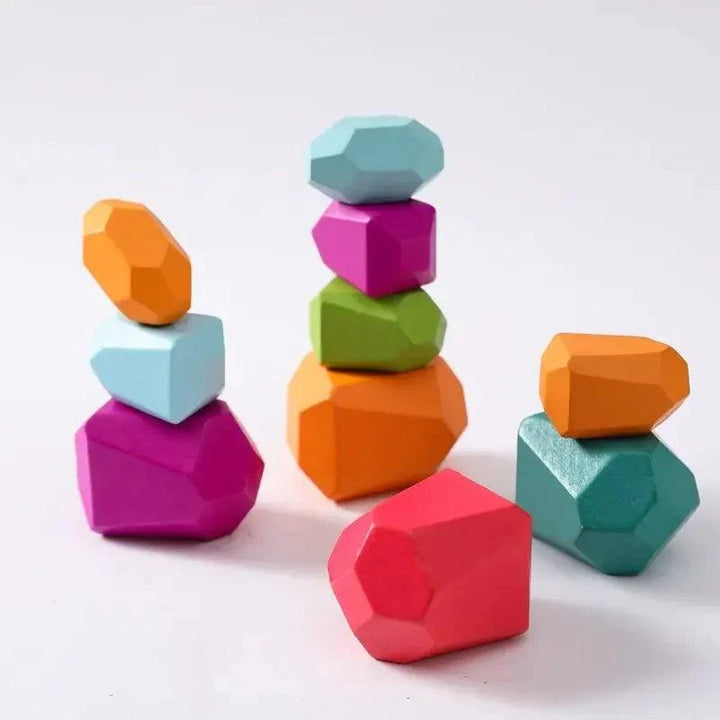 Lisslune | Colorful Wooden Building Blocks Set for Creative Learning and Logical Development