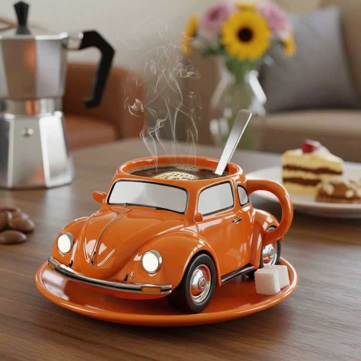 Lisslune | RetroCar Ceramic Coffee Mug – Unique 3D Design for Coffee & Tea