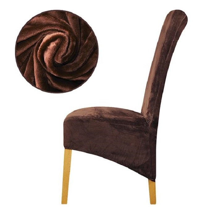 Lisslune | Stretch Velvet XL Size Dining Chair Covers x4 | Soft. Stretchable & Non-Slip for Home Dining Room Decoration