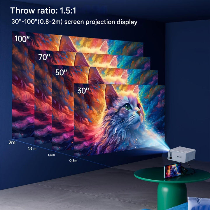 Lisslune | LumoBeam Ultra-Bright Mini Projector (3000 Lumens) – Compact HD Home & Outdoor Cinema