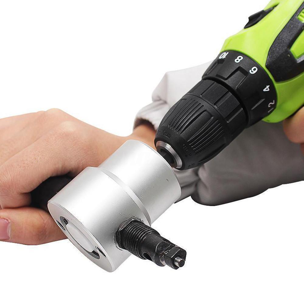 Lisslune | Nibbler Cutter Drill Attachment Double Head Metal Sheet
