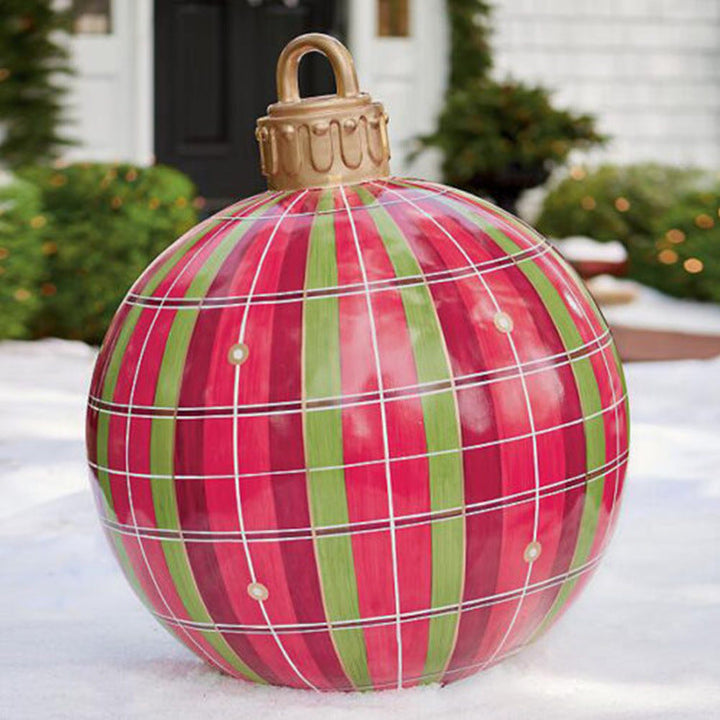 Lisslune | Inflatable Christmas Ball Outdoor Decoration 60cm – Weather Resistant PVC Christmas Decoration