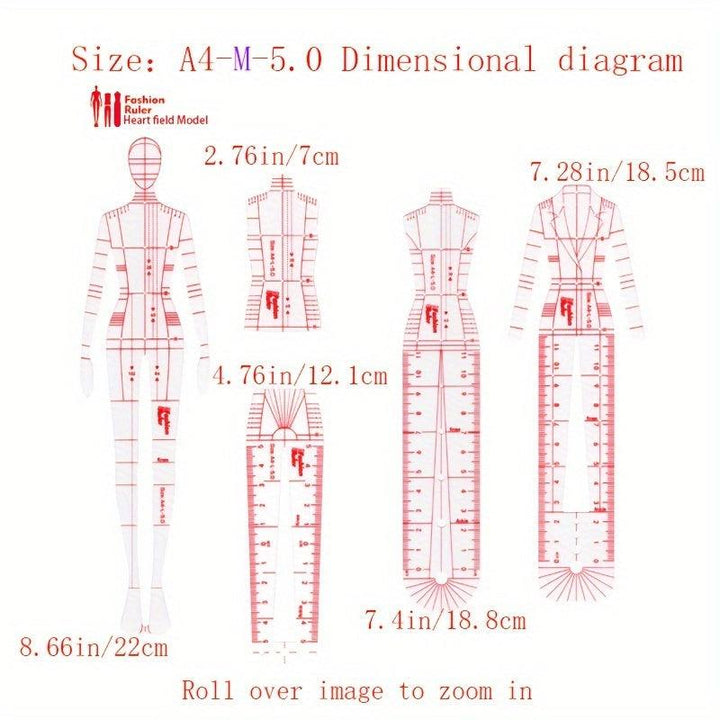 Lisslune | Fashion Designer's Acrylic Sketch Line - Ultimate Guide for Human Figures and Clothing Designs