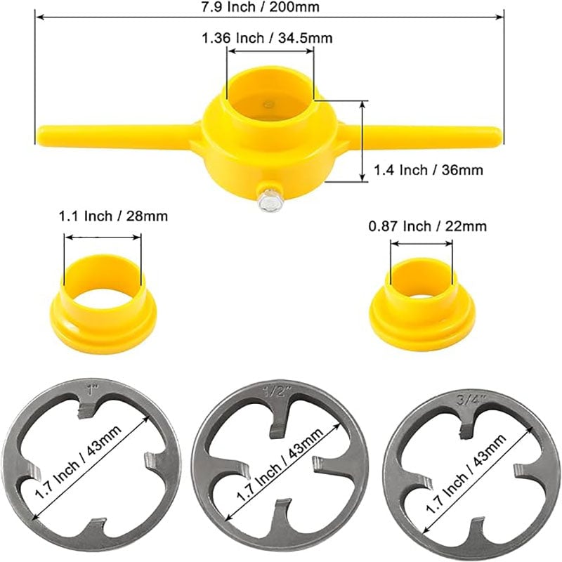 Lisslune | 6-Piece Set Of Water Pipe Die Plastic Pipe Die Tap Wrench Set
