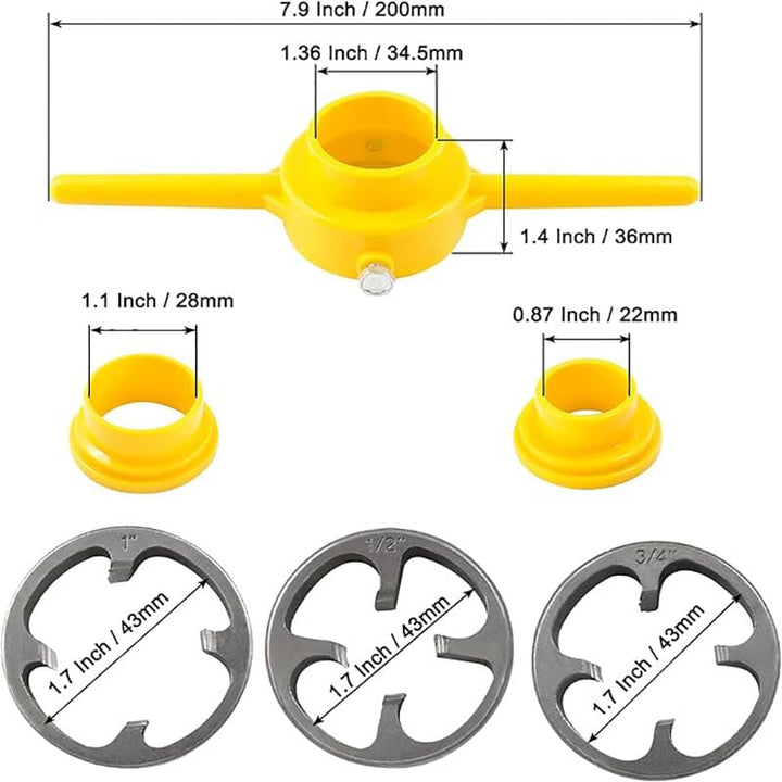 Lisslune | 6-Piece Set Of Water Pipe Die Plastic Pipe Die Tap Wrench Set