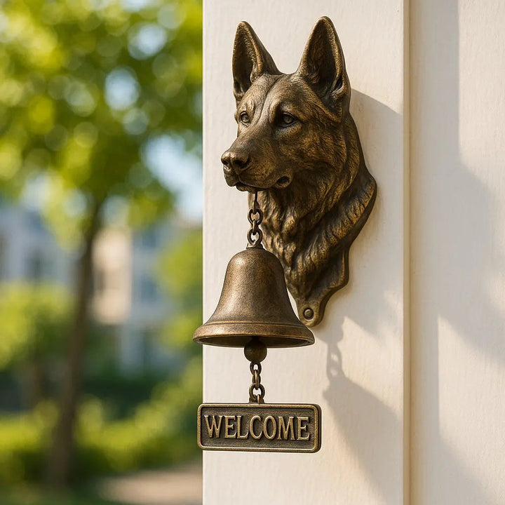 Lisslune | Welcome Bell HerderKlank – Handmade Cast Iron Doorbell with Dog