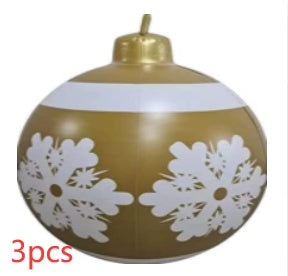 Lisslune | Inflatable Christmas Ball Outdoor Decoration 60cm – Weather Resistant PVC Christmas Decoration