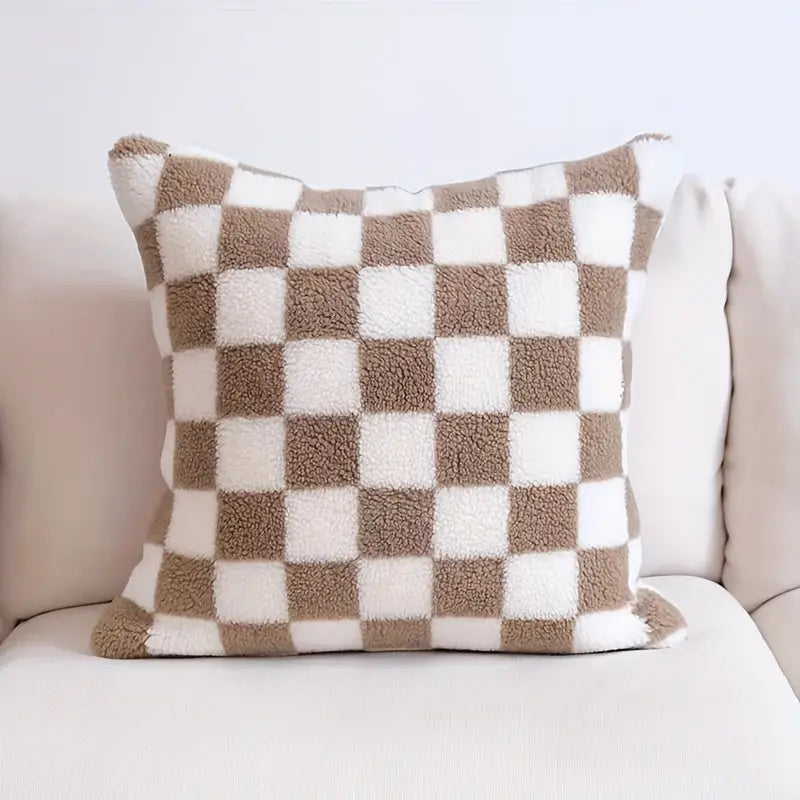 Lisslune | Checkerboard Synthetic Fur Pillowcase