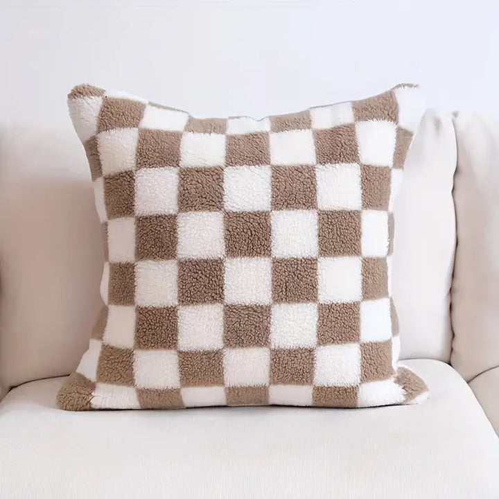 Lisslune | Checkerboard Synthetic Fur Pillowcase