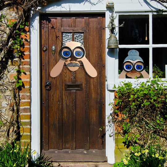 Lisslune | Fence Decoration Nosy Old Man and Lady Garden Yard Art