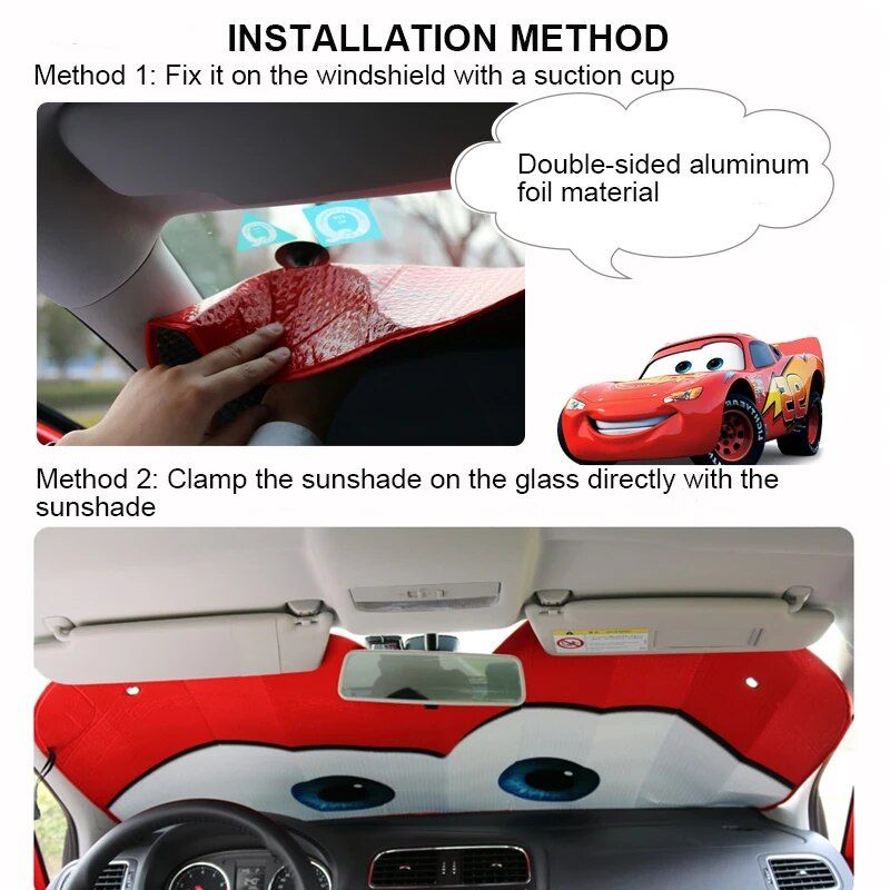 Lisslune | Aluminum foil car sunshade with heated eyes design – windshield sun protector