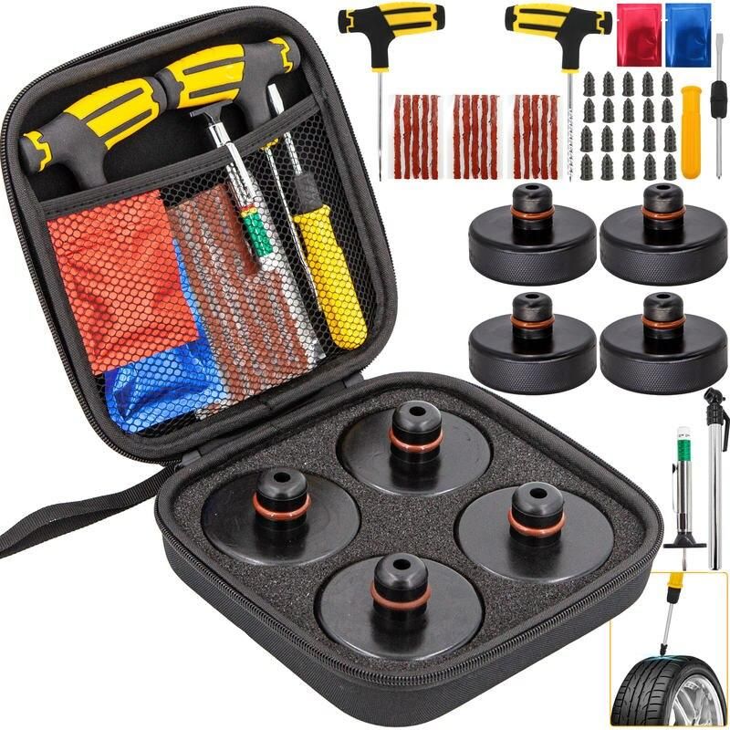 Lisslune | 20Pcs Universal Rubber Jack Pad with Tire Repair Kit for Tesla Models