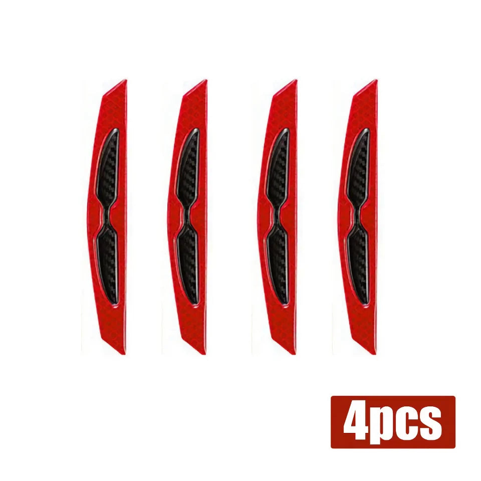 Lisslune | Reflective Car Door Edge Protector Stickers - 4Pk Anti-Collision Protection Strips
