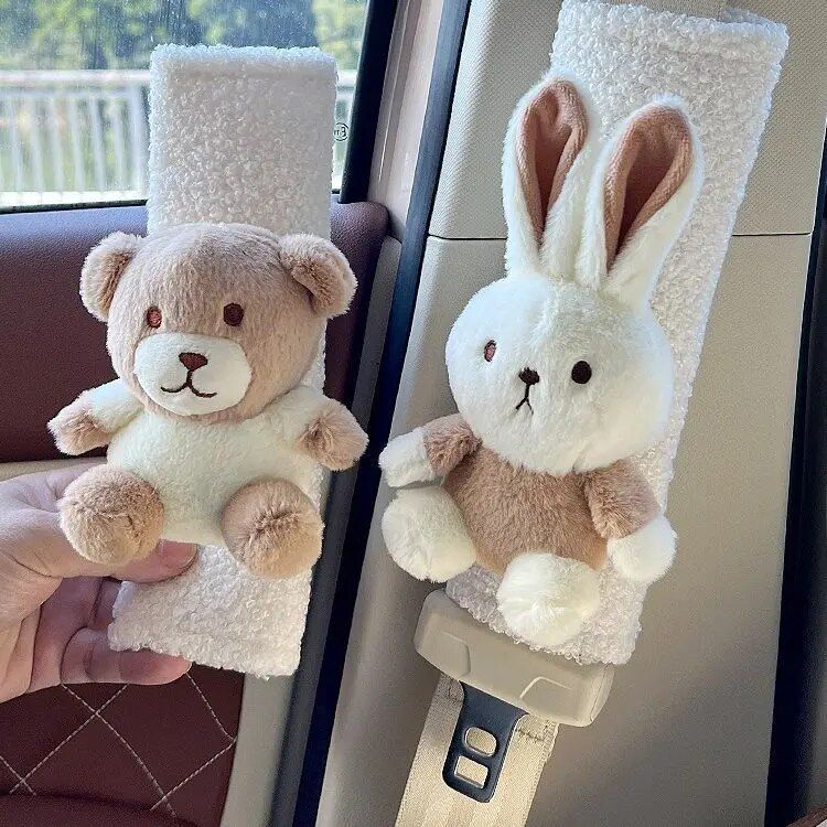Lisslune | Plush Doll Rabbit Bear Car Seat Belt Shoulder Cover