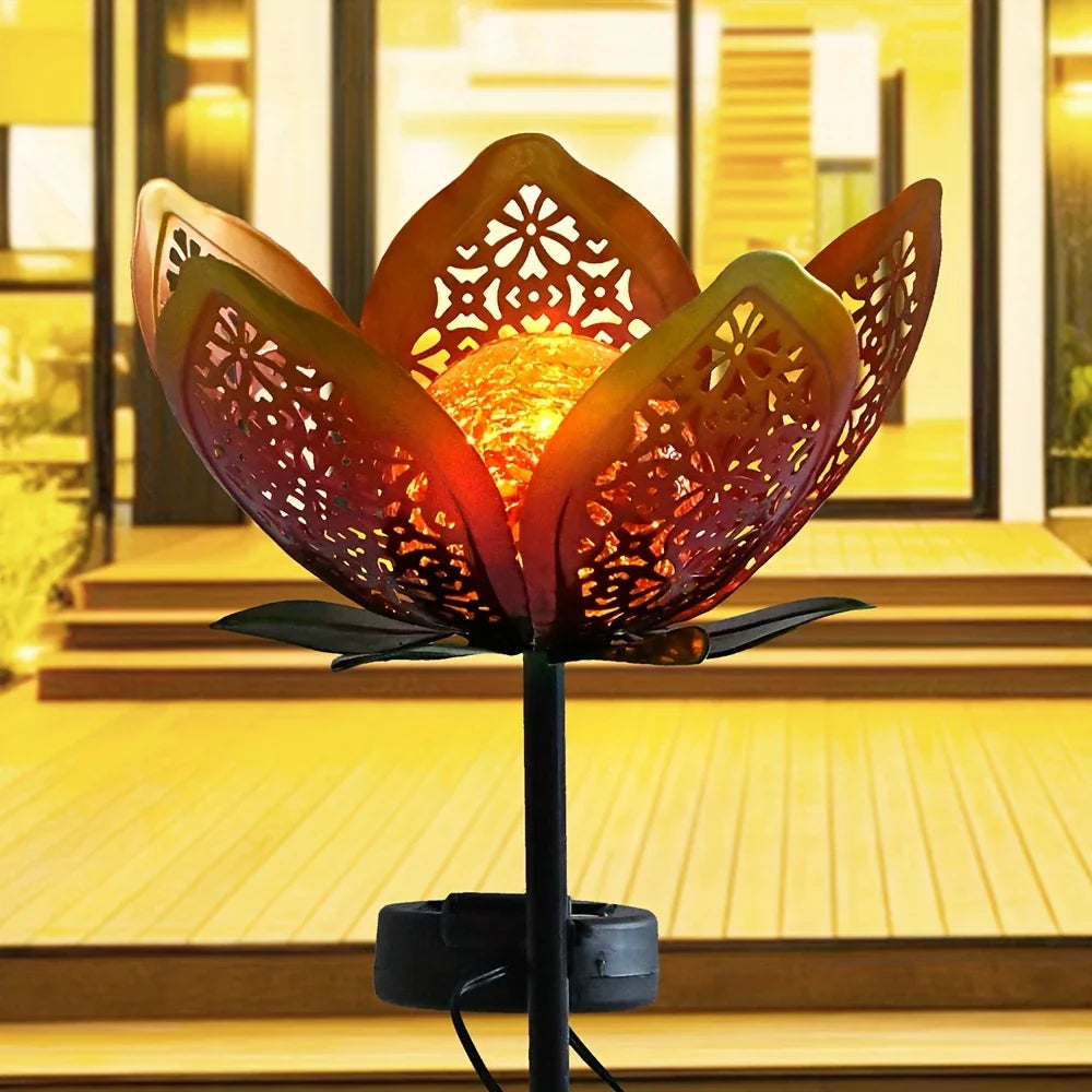 Lisslune | Solar Garden Light Lotus Flower – Decorative LED Outdoor Lighting for Garden and Yard