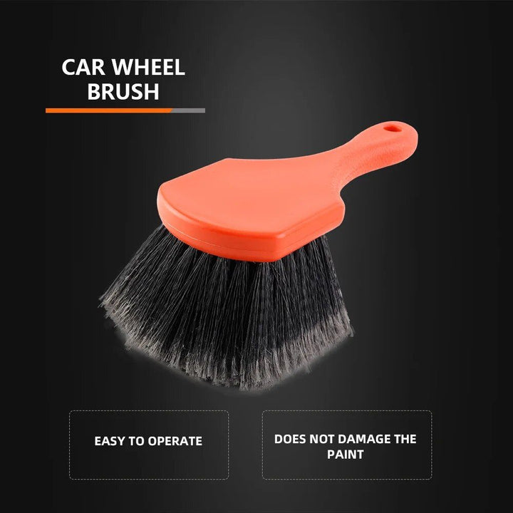 Lisslune | Simple Wheel Cleaning Brush with Soft Bristles and Ergonomic Handle