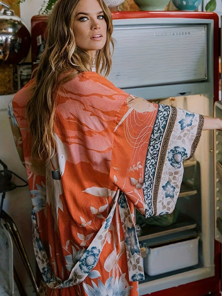 Lisslune | Bedruckter, Vom Kimono Inspirierter, Stylischer Strandüberwurf