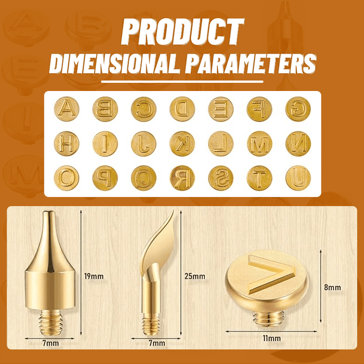 Lisslune | 26 Letters Copper Mold —DIY Wood Burning/Carving Set