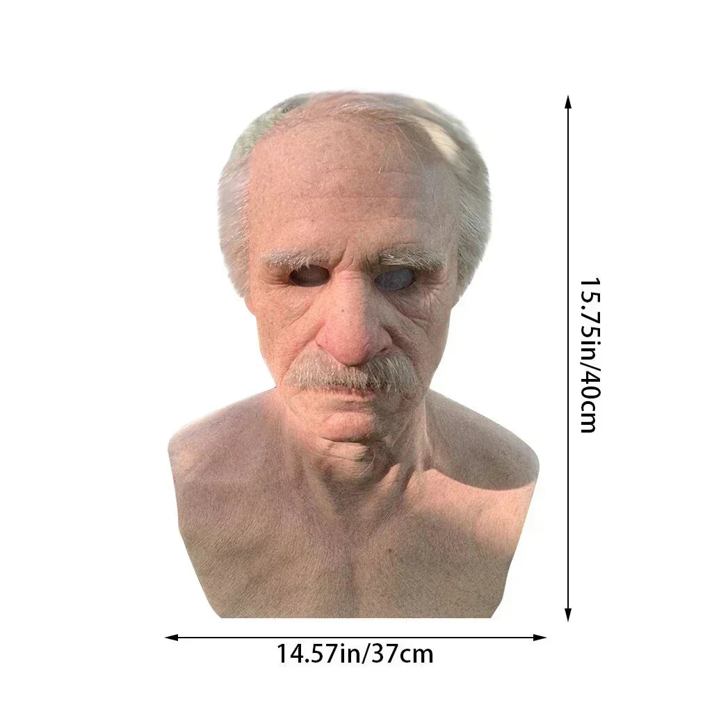 Lisslune | Creepy Old Man Mask – Realistic Latex Halloween Mask for Adults