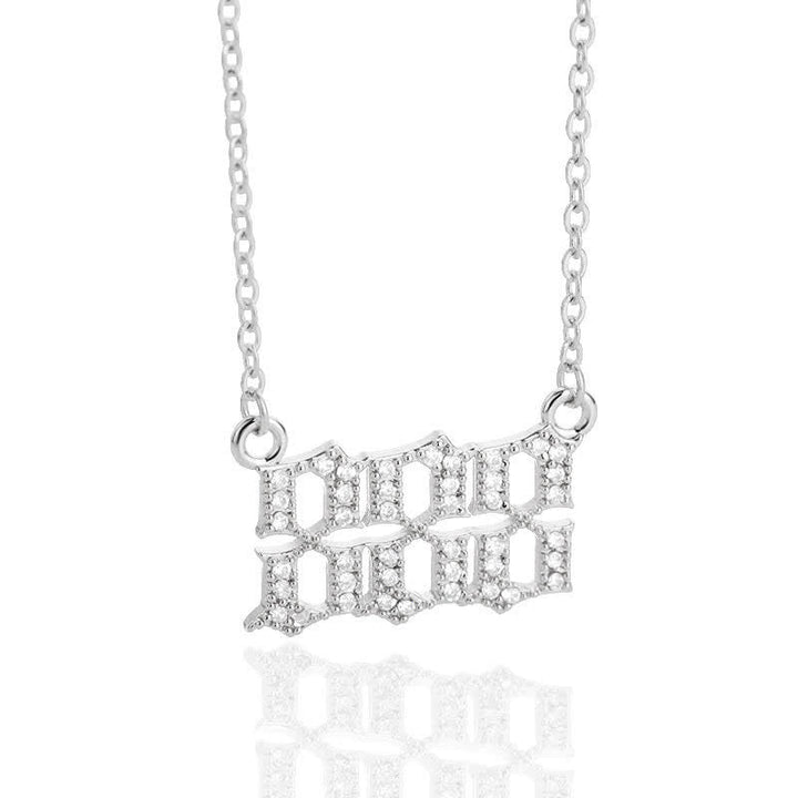 Lisslune | Zirconia English Numbers Necklace – Seraphina