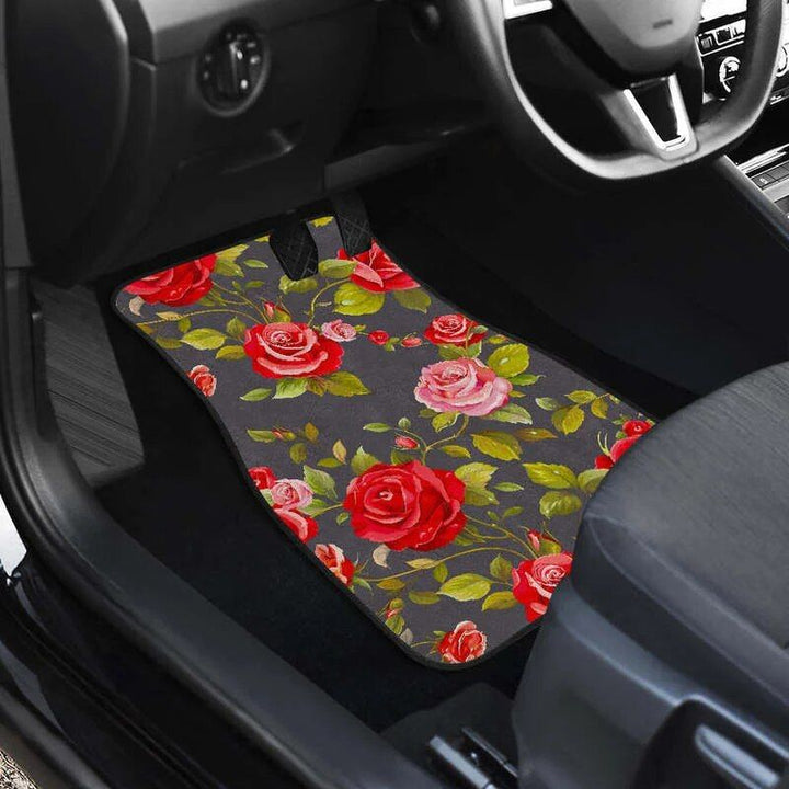 Lisslune | Rose-Blush Flower Car Mats Set (4PCs)