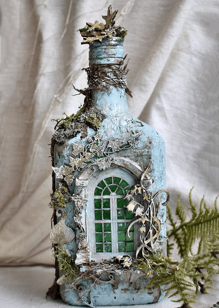 Lisslune | Altered Art Bottle - Mystical forest stories