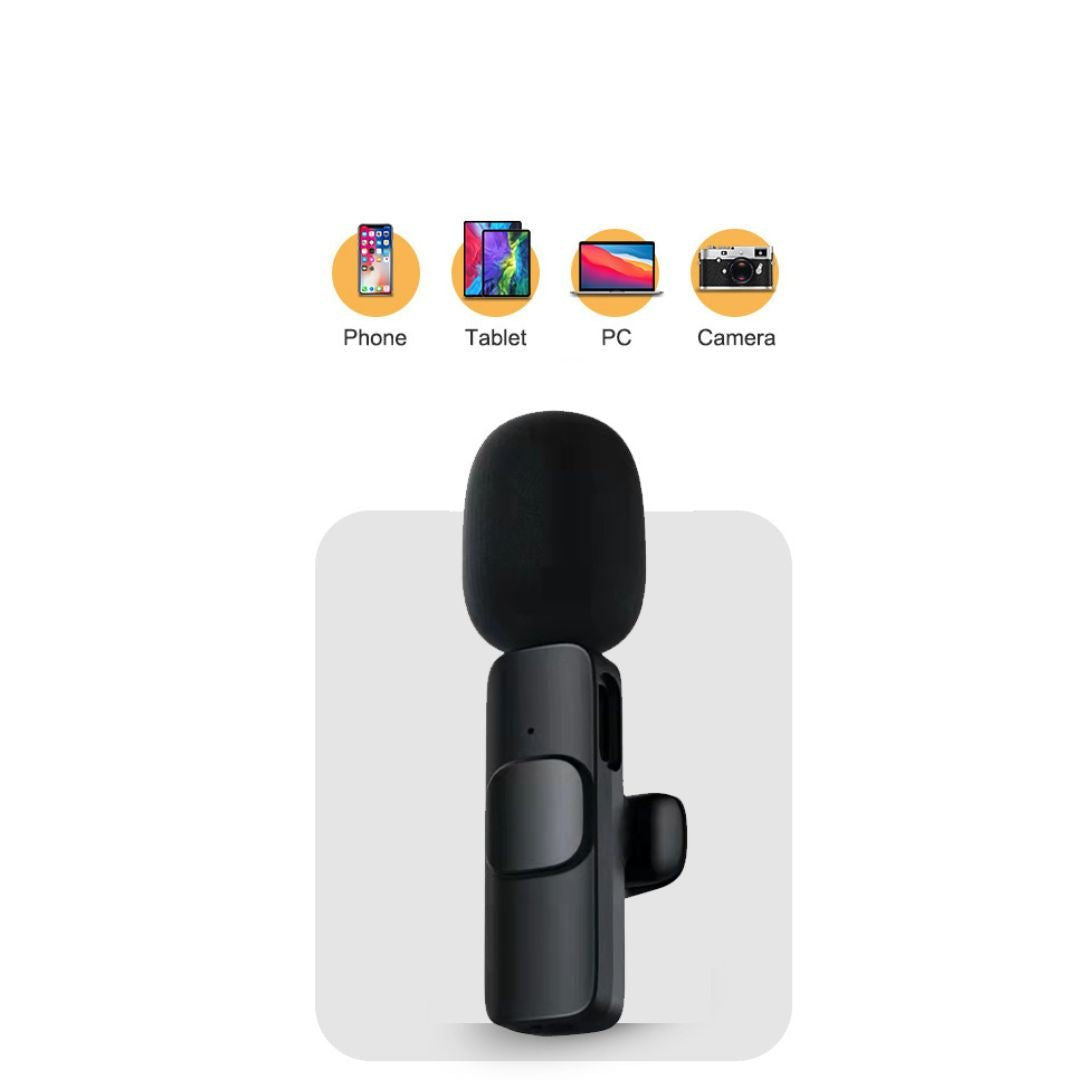 Lisslune | Wireless Mini Microphone for Smartphone – Lavalier Mic with Noise Reduction & 10h Battery