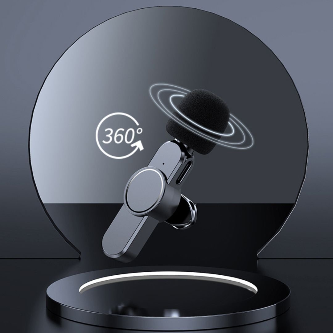Lisslune | Wireless Mini Microphone for Smartphone – Lavalier Mic with Noise Reduction & 10h Battery