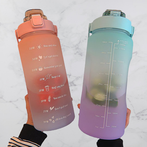 Lisslune | 2L Motivational Water Bottle with Time Markers - HydroMotivator