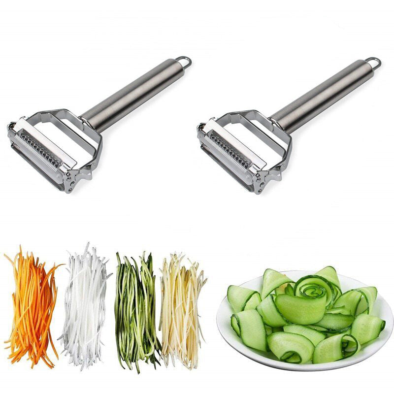 Lisslune | Ultra-sharp Stainless Steel Multifunctional Vegetable Peeler & Julienne Cutter