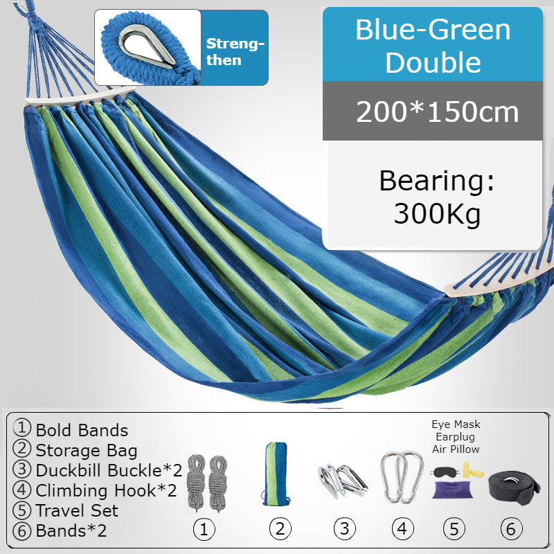 Lisslune | Thickened Single/Double Hammock, More Breathable, Safer and More Comfortable, For Camping, Dormitory & Leisure