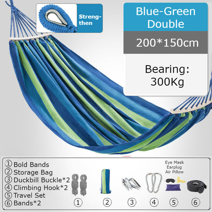 Lisslune | Thickened Single/Double Hammock, More Breathable, Safer and More Comfortable, For Camping, Dormitory & Leisure