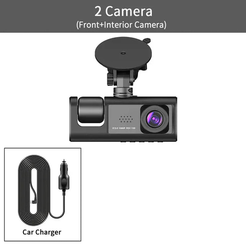 Lisslune | DriveGuard 1080P TriCam | Car Dashcam | Three Cameras | 24U Parking Monitoring