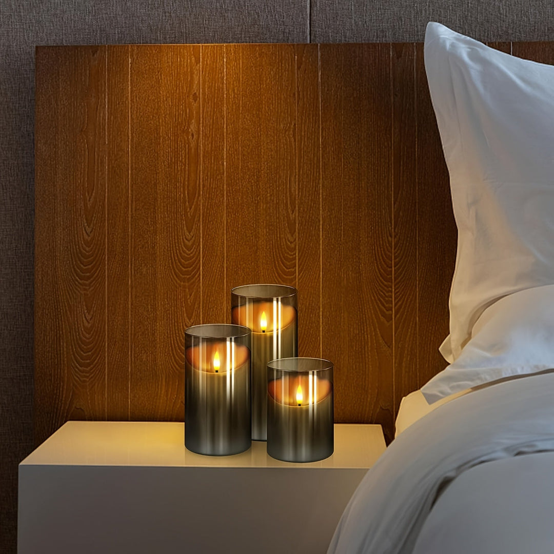 Lisslune | CandleAura - LED Grey Candles with Realistic Flame