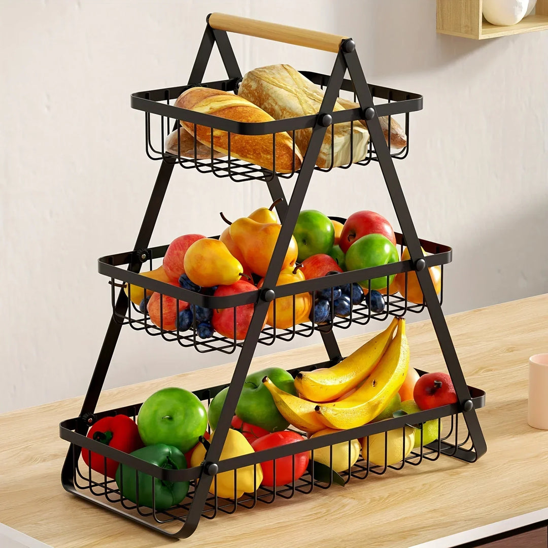 Lisslune | 3-Tier Fruit Basket Stand – Space-Saving Kitchen Storage