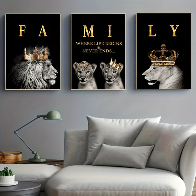 Lisslune | SavannaMajesty - Lion Family Artwork Set