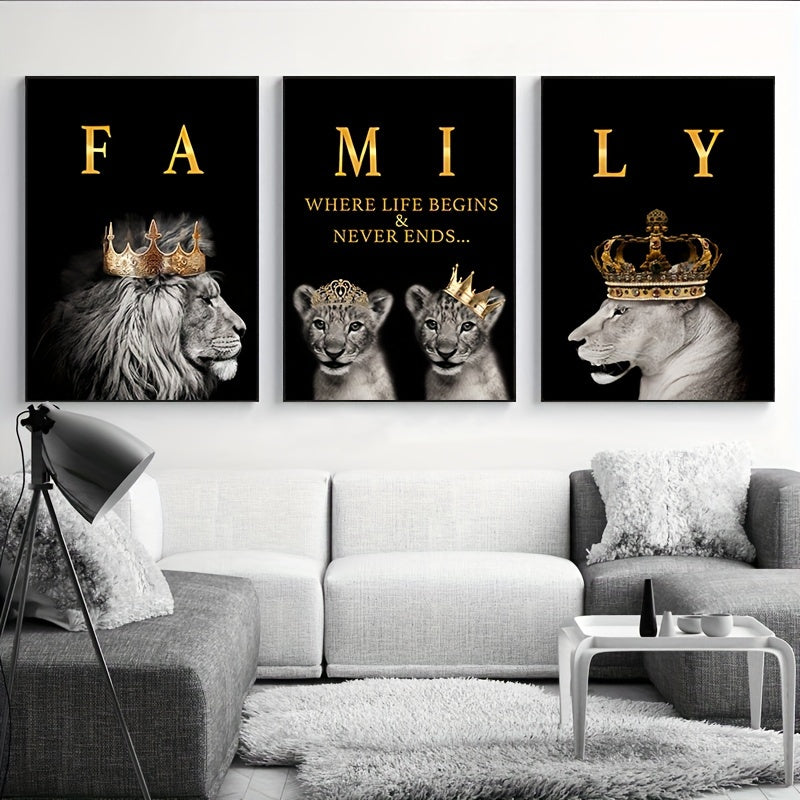 Lisslune | SavannaMajesty - Lion Family Artwork Set