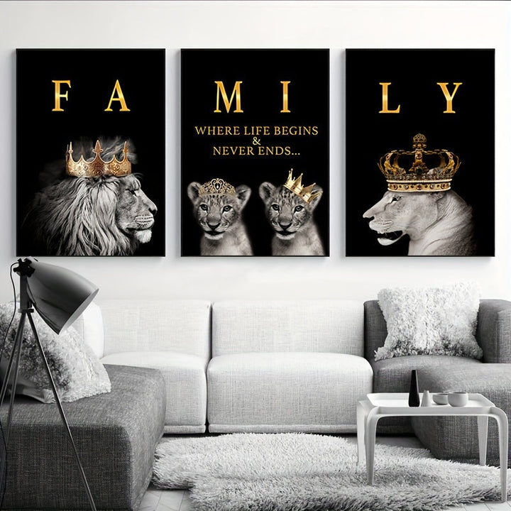 Lisslune | SavannaMajesty - Lion Family Artwork Set
