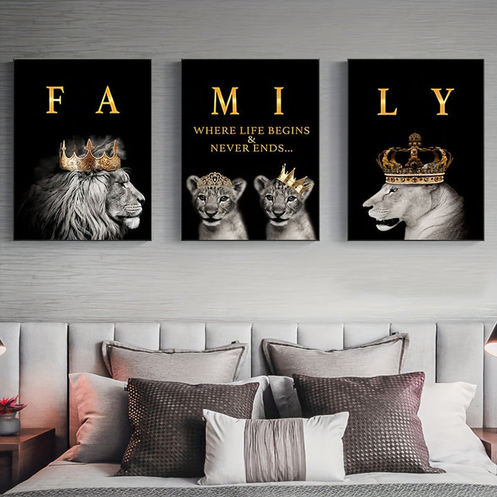 Lisslune | SavannaMajesty - Lion Family Artwork Set