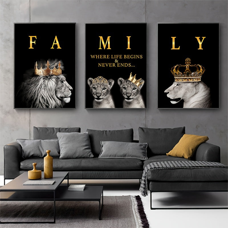 Lisslune | SavannaMajesty - Lion Family Artwork Set
