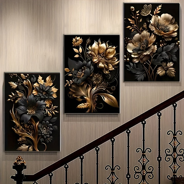 Lisslune | LuxeBloom - Golden Flower Wall Decor