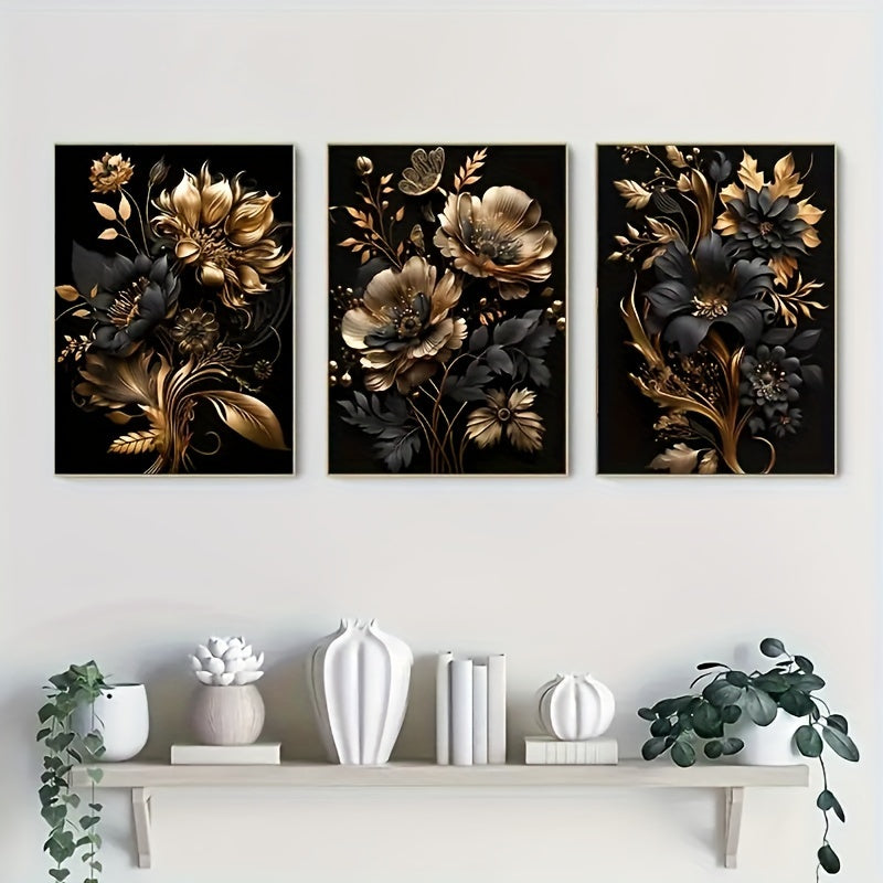 Lisslune | LuxeBloom - Golden Flower Wall Decor