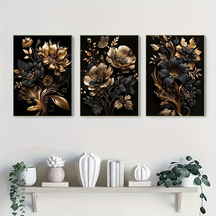 Lisslune | LuxeBloom - Golden Flower Wall Decor