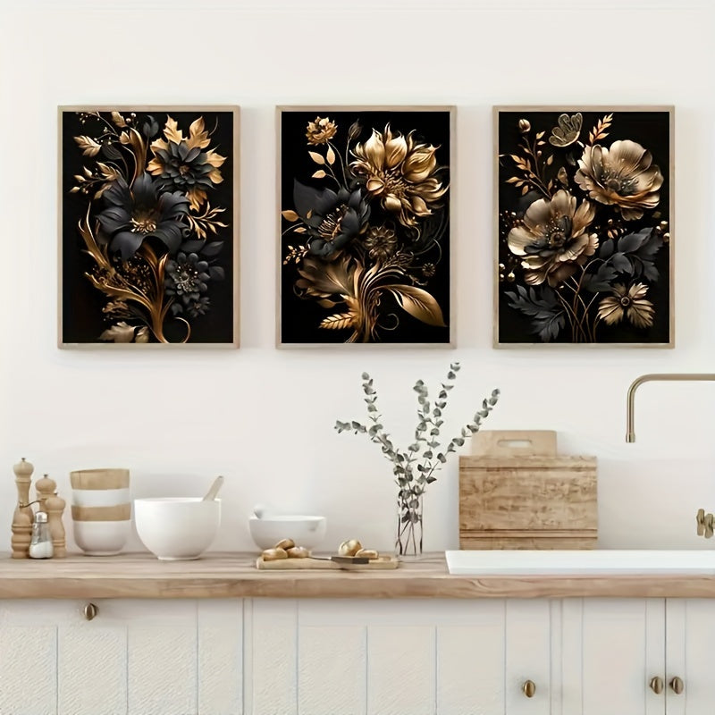 Lisslune | LuxeBloom - Golden Flower Wall Decor