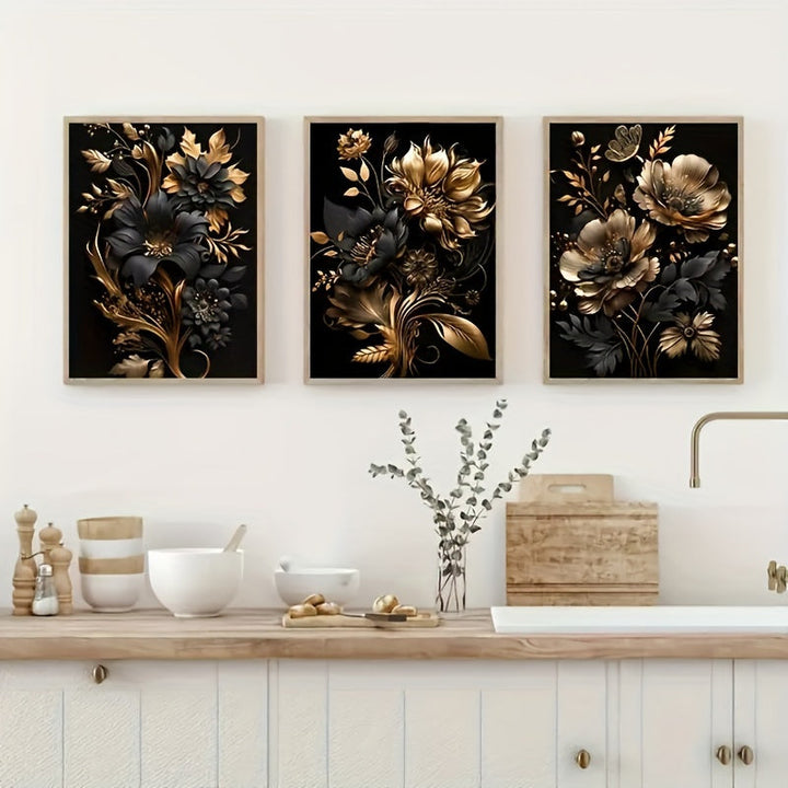 Lisslune | LuxeBloom - Golden Flower Wall Decor