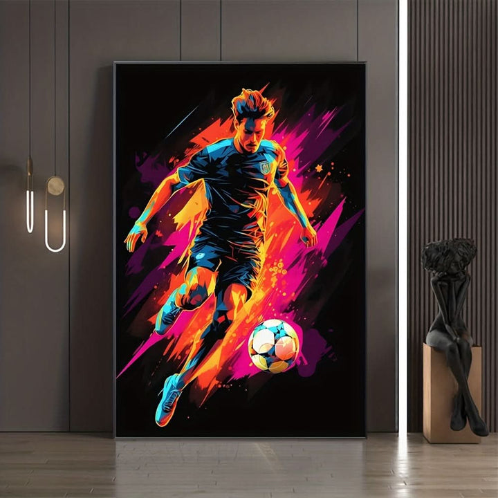 Lisslune | Abstract Football and Gaming Canvas Wall Art Set