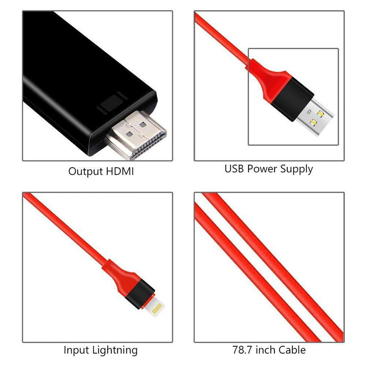 Lisslune | HDMI Monitor adapter cable for iPhone/Android to TV