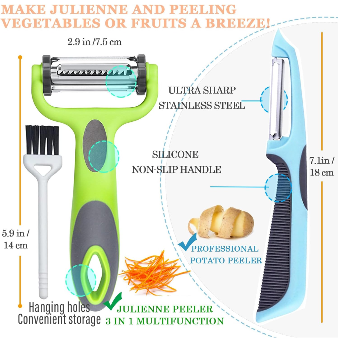 Lisslune | 3-in-1 Vegetable Peeler with Julienne Blade