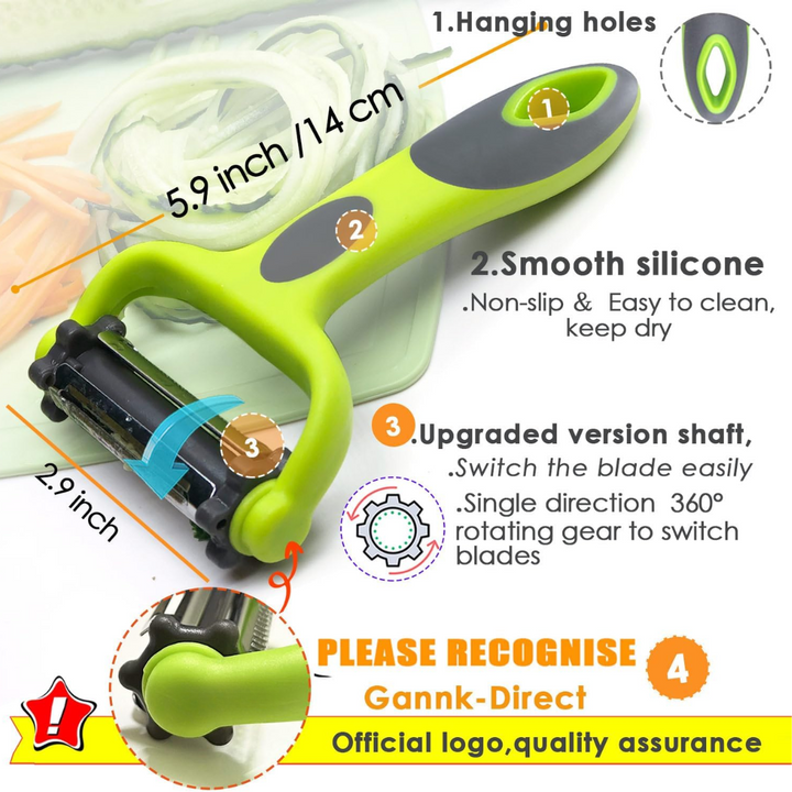 Lisslune | 3-in-1 Vegetable Peeler with Julienne Blade