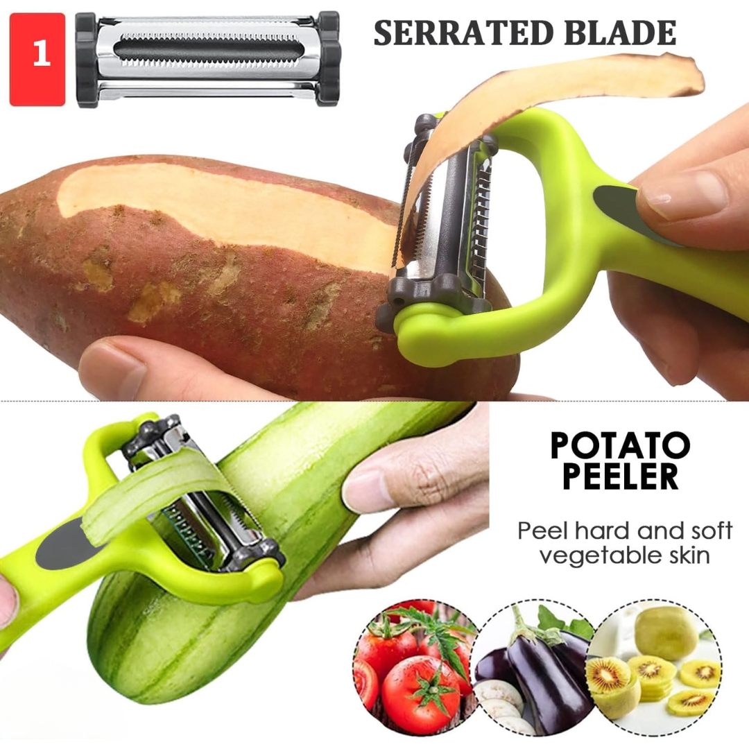 Lisslune | 3-in-1 Vegetable Peeler with Julienne Blade